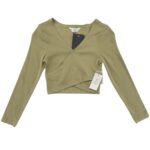 Candy Couture Bluzka Dziecięca Prążkowana Khaki Zielony 9 Lat 134 CM - zdjęcie 1