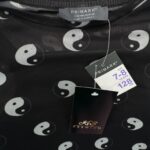Primark Bluzka Dziecięca Z Siateczki Top Czarna Yin Yang 7 8 Lat 128 CM - zdjęcie 2