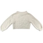 Glamorous Sweter Damski Futrzasty Krótki Warkocz Ecru XS 34 EU - zdjęcie 3