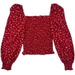 FB Sister Bluzka Damska Czerwona w Kwiaty S 36 EU - zdjęcie 3