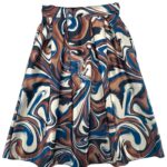 New Style Spódnica Damska Elegancka Wzorzysta Uniwersalna