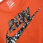 Nike Dri-Fit Koszulka Sportowa Pomarańczowa Nadruk XS 34 EU - zdjęcie 2