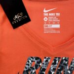 Nike Dri-Fit Koszulka Sportowa Pomarańczowa Nadruk XS 34 EU - zdjęcie 3