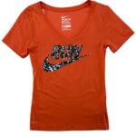 Nike Dri-Fit Koszulka Sportowa Pomarańczowa Nadruk XS 34 EU - zdjęcie 1