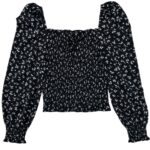 FB Sister Bluzka Damska Hiszpanka Czarna W Białe Kwiaty S 36 EU - zdjęcie 1