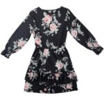 Sukienka Kwiatowa Czarna Falbany S 36 EU - zdjęcie 3