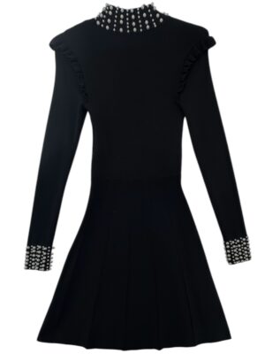 River Island Sukienka Czarna Z Perełkami XS 34 EU - zdjęcie 3