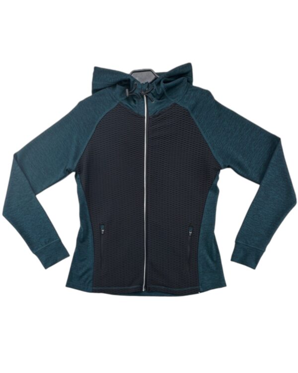 Workout Bluza Sportowa Z Kapturem Damska Turkusowo Czarna L 40 42 44 EU