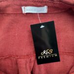 Made In Italy Sukienka Damska Koszulowa Ceglasty Len One Size - zdjęcie 3
