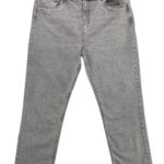 Jeansy Damskie Szare Postrzępione Nogawki - zdjęcie 1