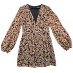 Nasty Gal Sukienka Czarna Kwiatowy Wzór L 40 EU - zdjęcie 1