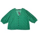 Dunnes Stores Bluzka Koszulowa Damska Zielona W Kropki XXL 44 EU - zdjęcie 1