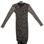 Boohoo Sukienka Zebra Beżowo Czarna M 38 EU - zdjęcie 1