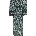 Blue Vanilla Sukienka Damska Zielona Panterka S 36 EU - zdjęcie 2