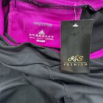 Adidas Legginsy Sportowe Damskie Czarne Fioletowy Lampas S 36 EU - zdjęcie 3