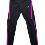 Adidas Legginsy Sportowe Damskie Czarne Fioletowy Lampas S 36 EU - zdjęcie 1