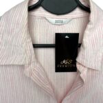 MS Koszula Damska Lniana Różowo Biała Paski 48 EU - zdjęcie 2