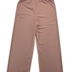 Miego Spodnie Prążkowane Beżowe Luźne S M 36 38 - zdjęcie 3