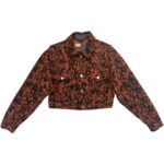 Topshop Moto Kurtka Jeansowa Brązowa Damska Wzór Wąż S 36 EU - zdjęcie 1