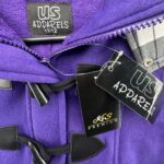 US Apparels Płaszcz Dziecięcy Fioletowy Guziki 146 152 CM 11 12 LAT - zdjęcie 2