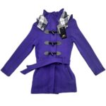 US Apparels Płaszcz Dziecięcy Fioletowy Guziki 146 152 CM 11 12 LAT - zdjęcie 1