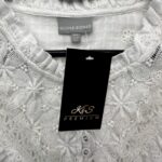 Oliver Bonas Bluzka Damska Bawełniana Biała Z Koronką XS 34 EU - zdjęcie 2