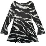 Sukienka Tie Dye Długa Rozkloszowana Czarno Biała XL 42 EU - zdjęcie 2