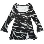 Sukienka Tie Dye Długa Rozkloszowana Czarno Biała XL 42 EU - zdjęcie 1