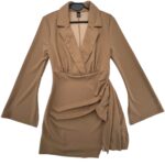 Sukienka Marynarkowa Beżowa Dopasowana S 36 EU - zdjęcie 1