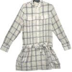 Reiss Sukienka Koszulowa Damska Beżowa Krata Wełna XS 34 EU - zdjęcie 1
