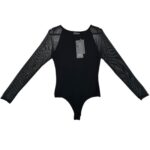 PrettyLittleThing Body Damskie Czarne Siateczka M 38 EU - zdjęcie 1