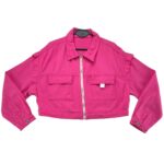 Kurtka Jeansowa Damska Cropped Różowa XL 42 EU - zdjęcie 1