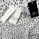 Zara Spodnie Dzwony Białe W Grochy S 36 EU - zdjęcie 2
