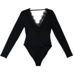 New Look Body Czarne Prążkowane Z Koronką L 40 EU - zdjęcie 1
