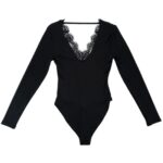 New Look Body Czarne Prążkowane Z Koronką L 40 EU - zdjęcie 2