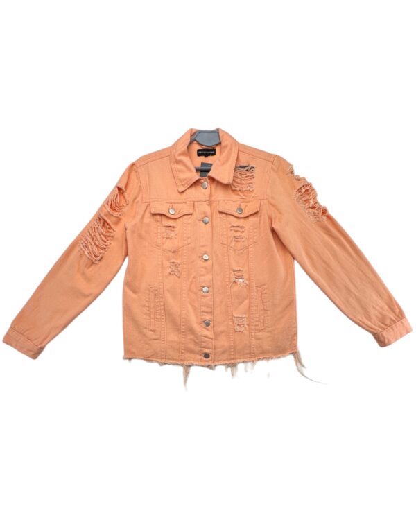 PrettyLittleThing Kurtka Jeansowa Damska Pastelowa Przetarta S 36 EU