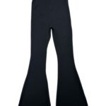 PrettyLittleThing Spodnie Damskie Czarne Dzwony Prążek XXS 32 EU - zdjęcie 3