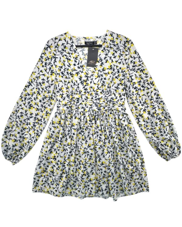 Boohoo Sukienka Kwiatowa Biała M 38 EU