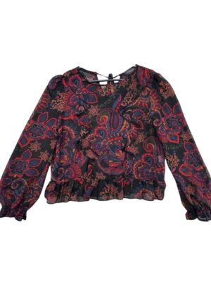Primark Bluzka Damska Boho Wzór Kolorowy Paisley Czarna L 40 EU