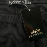 Boohoo Spodnie Damskie Dzwony Czarne Prążek S 36 EU - zdjęcie 2