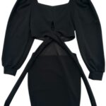 Pakuten Sukienka Czarna Bufiaste Rękawy S M 36 38 EU - zdjęcie 3