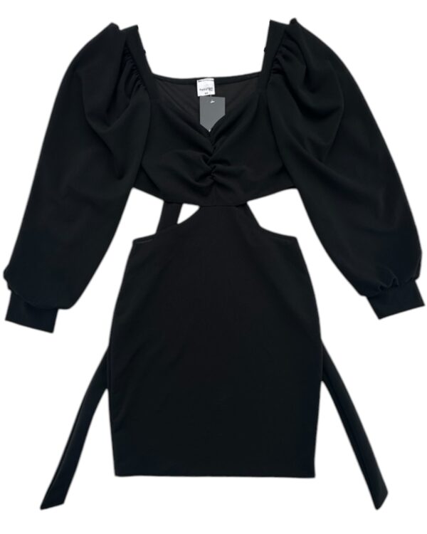 Pakuten Sukienka Czarna Bufiaste Rękawy S M 36 38 EU