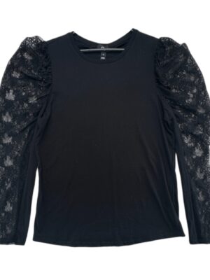 River Island Bluzka Czarna Koronkowa 46 EU