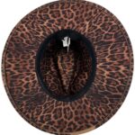 Kapelusz Fedora Leopard Print z Łańcuszkiem Brązowy One Size - zdjęcie 3