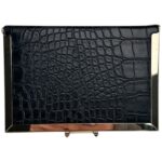 Atmosphere Elegancka Torebka Kopertówka Czarna Łańcuszek - zdjęcie 2