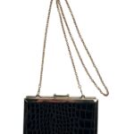 Atmosphere Elegancka Torebka Kopertówka Czarna Łańcuszek - zdjęcie 1