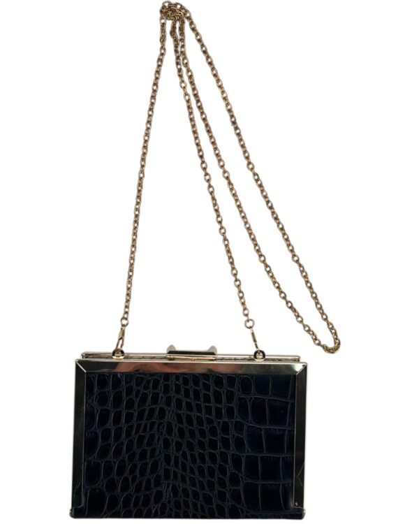 Atmosphere Elegancka Torebka Kopertówka Czarna Łańcuszek