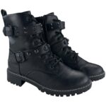 Papaya Botki Damskie Ekoskóra Czarne Zapięcia R.38 EU - zdjęcie 3