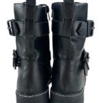 Papaya Botki Damskie Ekoskóra Czarne Zapięcia R.38 EU - zdjęcie 4