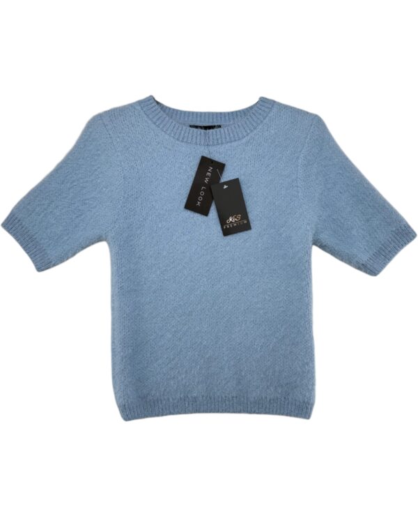New Look Sweter Damski Króki Rękaw Błękitny Futrzasty S 36 EU